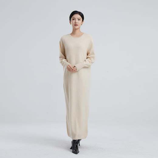 东黎 • 山羊绒女士春秋V领简约两面穿连衣裙 4070 商品图1
