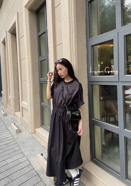 不对称搭片连衣裙 商品图0