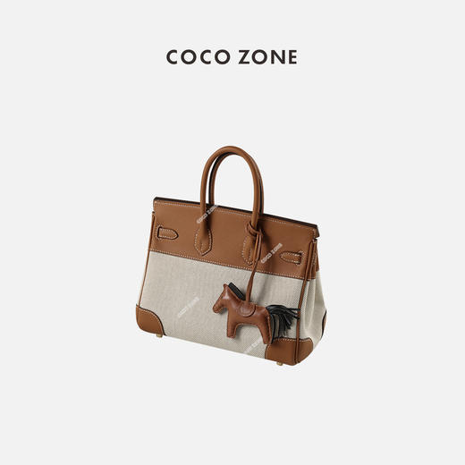 刘一一&COCO ZONE新款斜挎凯莉包拼接帆布大容量腋下包 23C29473 商品图0