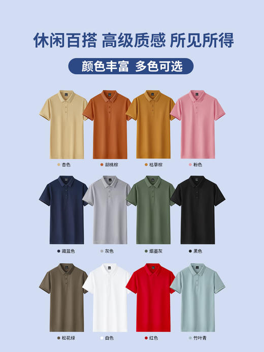 翻领纯棉polo衫定制夏季短袖工作服T恤diy印字企业文化衫 商品图2