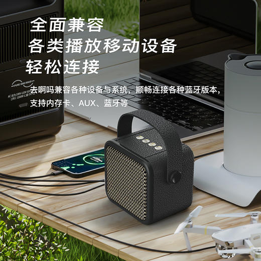 【户外无线迷你音响】塞尔兰斯桌面无线蓝牙音箱 360°环绕立体 还原现场音效 USB插头支持串联 超长续航 商品图3