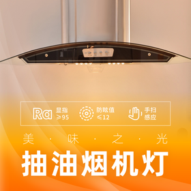 美味之光手扫厨房橱柜高端LED感应灯插电式高显指无眩光油烟机灯