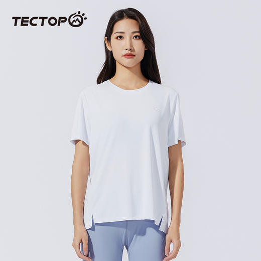 探拓户外女士运动短袖速干上衣夏圆领T恤时尚休闲跑步透气健身服 商品图0