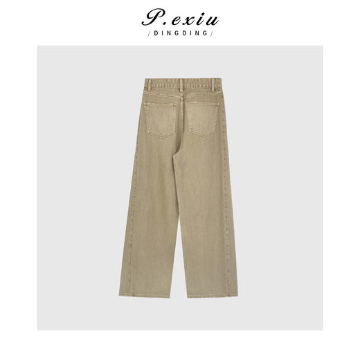 04-3潘依绣丁丁宠粉100%棉美式立体剪裁水洗阔腿牛仔裤 D6175 商品图2