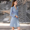IWY/高端气质蓝色连衣裙西装裙子女春夏新款显瘦主持人上镜职业裙Q1021 商品缩略图3