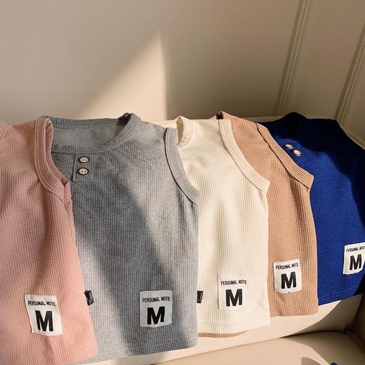 【儿童背心套装，夏日必备！】新款儿童背心套装宝宝短袖两件套，夏季童装华夫格潮童套装潮，带来清爽舒适的穿着体验！-lm 商品图4