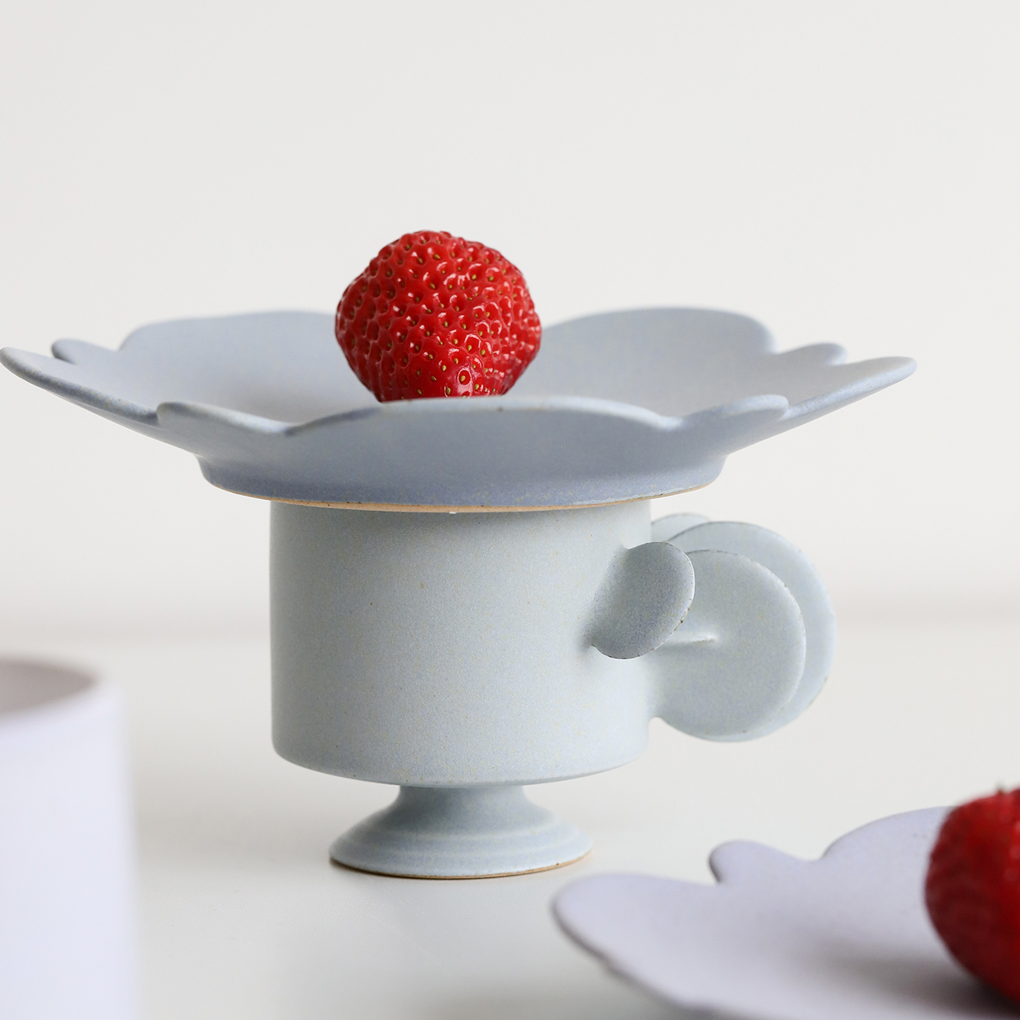 赵婧琦 陶瓷手冲套组 蓝紫高足杯 盘