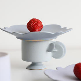 赵婧琦 陶瓷手冲套组 蓝紫高足杯 盘