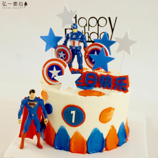 【英雄对决】队长VS超人（可根据寿星的年龄，选择蛋糕前边的岁数数字哦） 商品图2