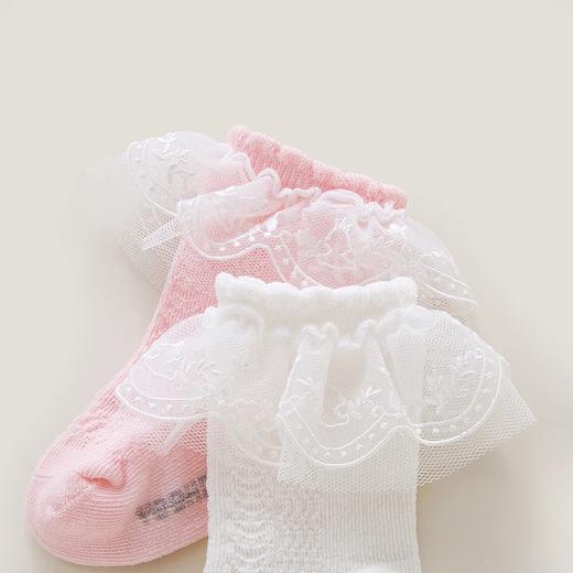 英氏-鞋袜类（常年）G3蕾丝袜（2双装）白粉11-12CM 商品图1