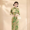 春夏新款，改良旗袍改良修身日常金色送考走秀气质旗袍XL-24051 商品缩略图1