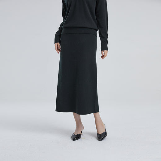 东黎 • 山羊绒女士春秋纯色简约半裙 4086 商品图3