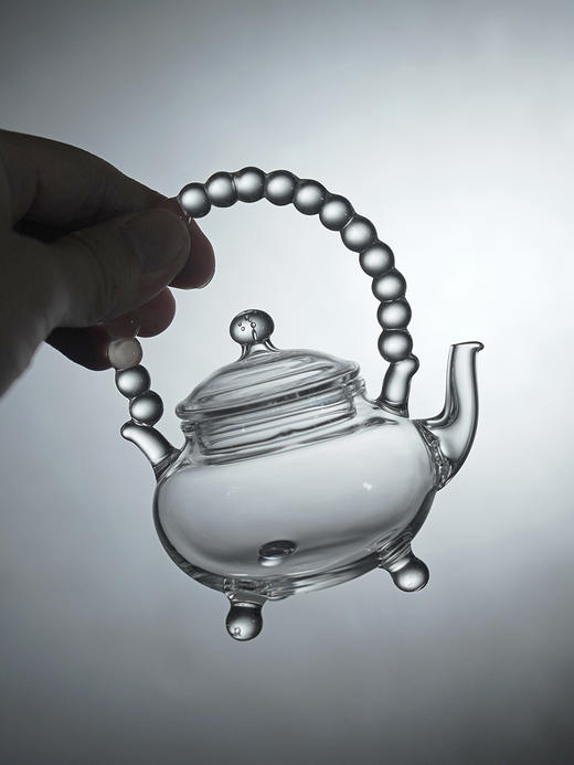 贯珠提梁三足壶○玻心璃语 商品图0