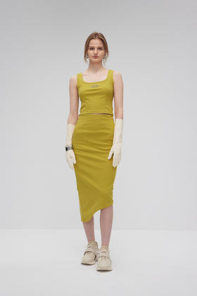 双口袋紧身半裙