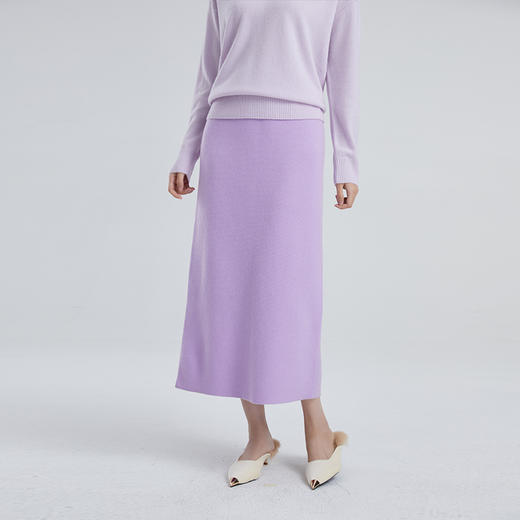 东黎 • 山羊绒女士春秋纯色简约半裙 4086 商品图0