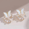 AC006-2024新款春夏季小清新蝴蝶耳钉女小众设计感珍珠耳环个性简约耳饰 商品缩略图2