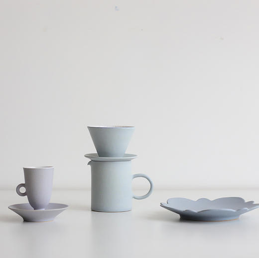 赵婧琦 陶瓷手冲套组 蓝紫高足杯 盘 商品图1