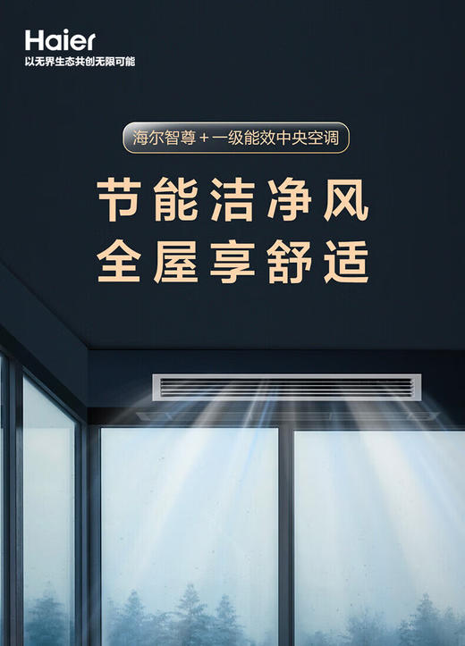 海尔（Haier）中央空调一拖三风管机小4匹小多联一级能效全直流变频嵌入式智尊+ RFC80MXSAVA(G) 商品图1