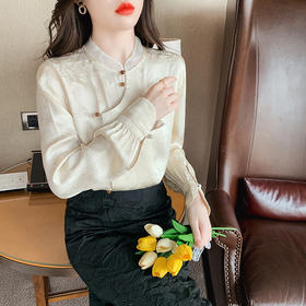 HT-6505清风竹影 新中式马面裙上衣女长袖轻国风衬衫