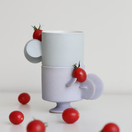 赵婧琦 陶瓷手冲套组 蓝紫高足杯 盘 商品图2