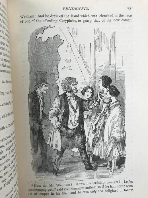 1894年 萨克雷《潘登尼斯》（卷1） 作者亲绘精美插图 真皮精装32开 商品图5