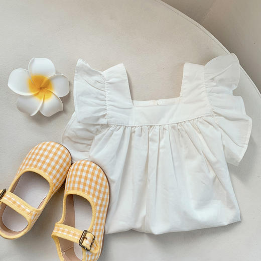 【白裙小T搭，童装小清新！】儿童荷叶边小白裙白T恤，女童纯棉小飞袖连衣裙短袖六一夏款，精致可爱，展现小清新风格！-lm 商品图5