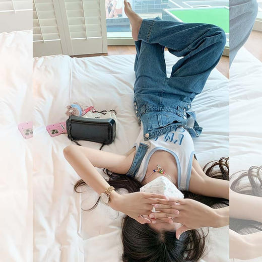 <曾小咸推荐>【元气节拍】两色字母背心 商品图0