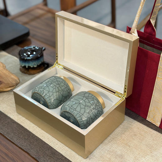 竹影【中国红.小号龙泉青瓷双罐】150元1套.整箱6套 商品图2