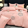 TZW-北欧风花开富贵纯色刺绣四件套床单被罩可裸睡亲肤款床上用品 商品缩略图9