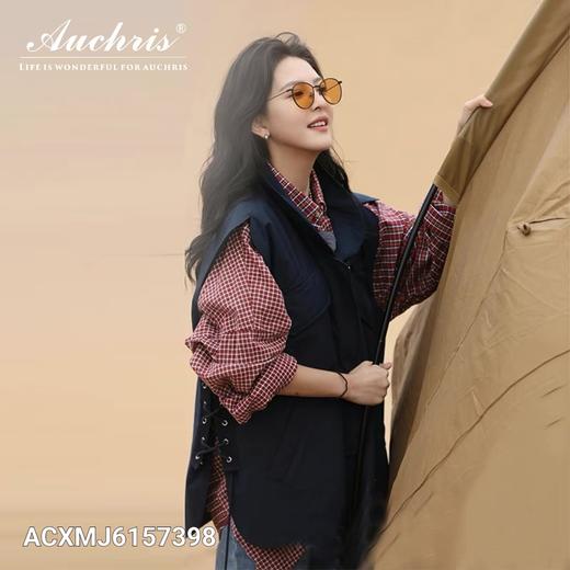 AUChris 章若楠同款  美式复古格子拼接衬衫ACXMJ6157[福利品] 商品图3