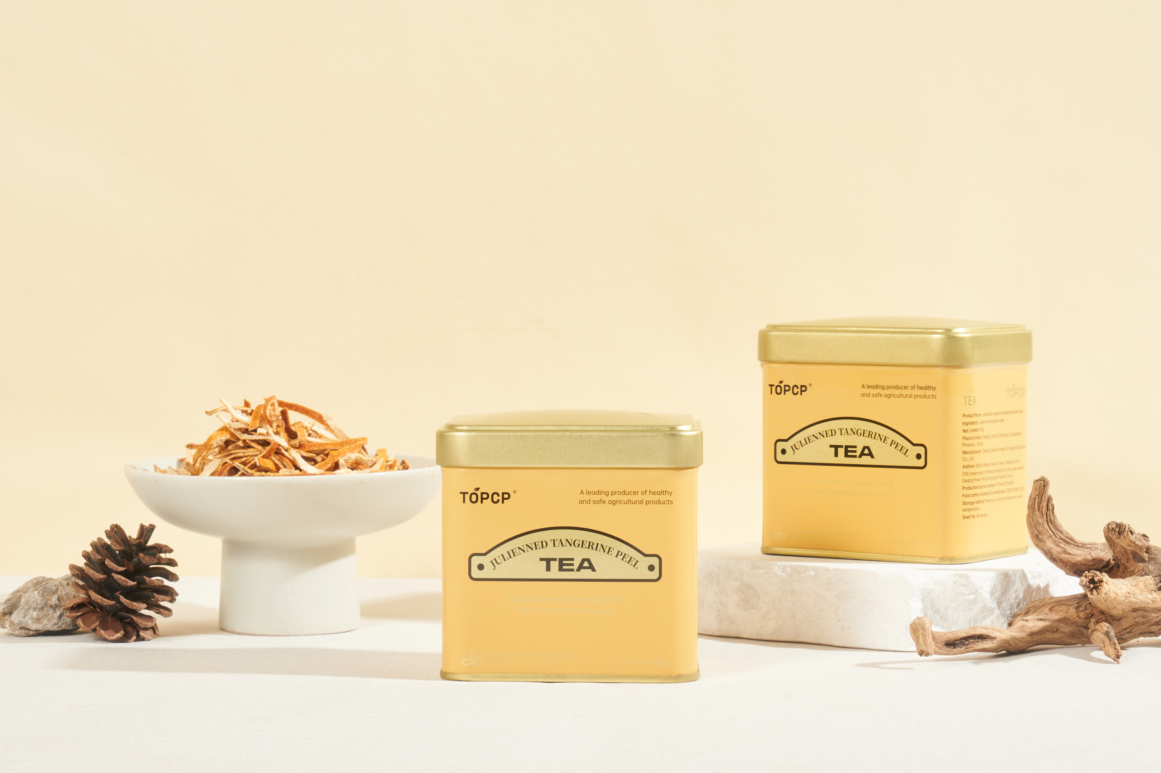 柑皮丝茶出口装 轻奢铁罐 密封防潮 90克简装