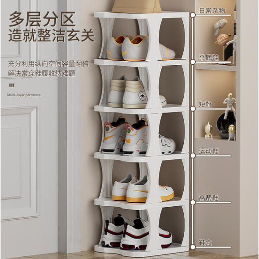 【多层小型简易鞋柜】家用门口鞋架收纳置物架 宿舍寝室阳台鞋架多功能植物架 商品图2