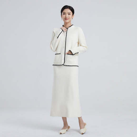 东黎 • 山羊绒女士春秋新中式提花圆领开衫 3834 商品图2