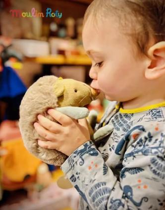 法国moulinroty三只邦尼兔系列灰/ 棕色刺猬音樂玩偶 22 厘米 商品图1