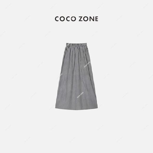 COCO ZONE 新款夏季通勤风格子抽绳半身裙 23C18668 商品图1