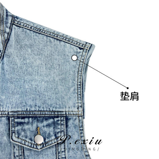 04-6潘依绣丁丁宠粉早秋新款宽松韩版时尚休闲百搭牛仔马甲 D5971 商品图2