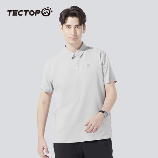 探拓户外快干polo衫男子运动速干衣跑步吸汗休闲翻领t恤登山短袖 商品图0