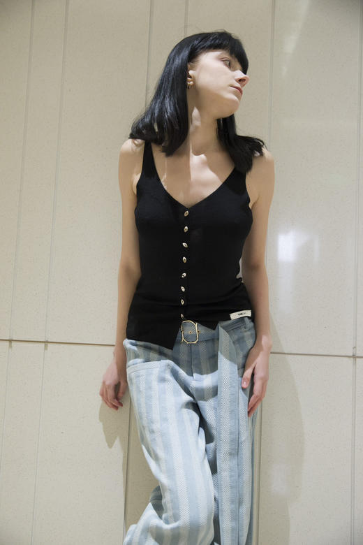 纽扣针织吊带 商品图0