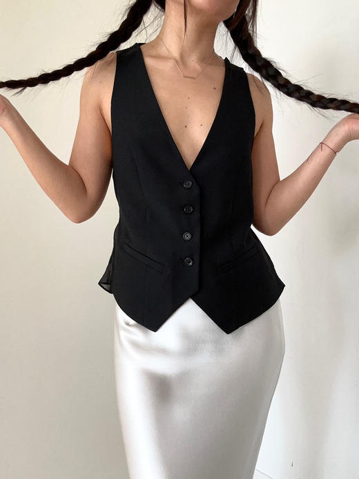 TU｜C04SS24-JK06-BK00 澳毛拼接马甲 [ 黑 ] 商品图5