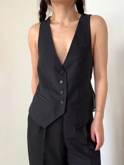 TU｜C04SS24-JK06-BK00 澳毛拼接马甲 [ 黑 ] 商品图0