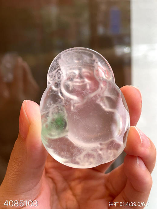玻璃种飘翠财神爷裸石【4085103】具体价格微信咨询 商品图5