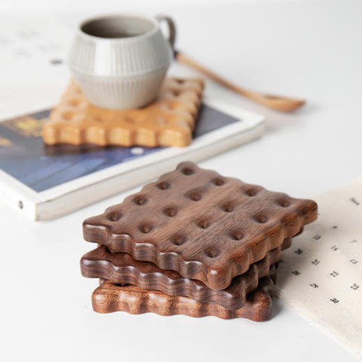 胡桃木方形杯垫 商品图1