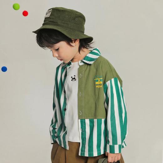 男童衬衫春季宝宝韩版上衣小童条纹长袖外套春装儿童翻领衬衣外穿 商品图1