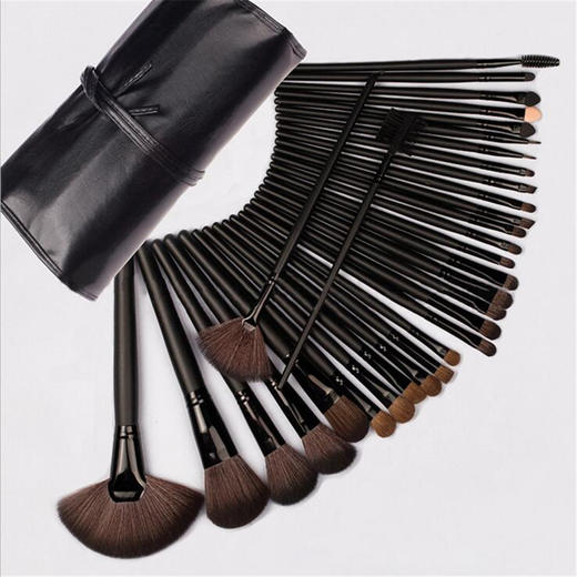 【美妆工具】-32支化妆刷套装黑色原木色美妆工具 商品图0