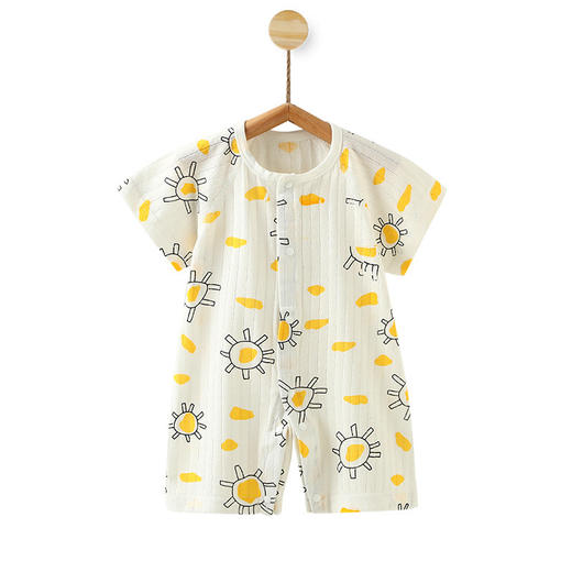 【宝宝短袖连体衣】婴儿衣服夏季薄款女短袖新生儿男宝宝睡衣A类纯棉哈衣短袖连体衣 商品图4