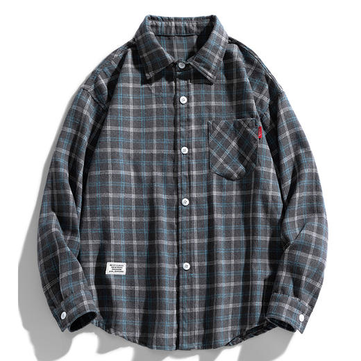 【特大码】【新款DH】大依优型大码时尚翻领夹克格子雷萨加肥加大休闲胖子宽松外套上衣男装潮流 商品图1