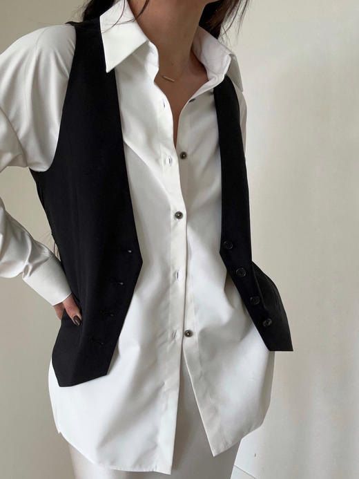 TU｜C04SS24-JK06-BK00 澳毛拼接马甲 [ 黑 ] 商品图6