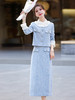 拼接百褶小香风套装2024年春季气质时尚优雅法式两件套裙HR-YWY8923 商品缩略图0
