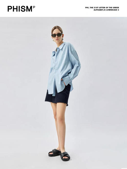 门襟下摆飘带衬衫 商品图0