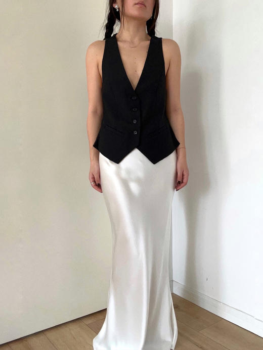 TU｜C04SS24-JK06-BK00 澳毛拼接马甲 [ 黑 ] 商品图1